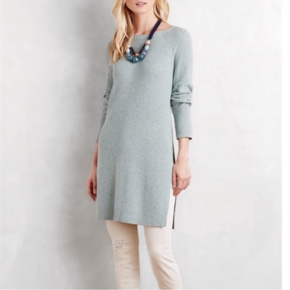 NEW Anthropologie Seafoam Green Tunic Sweater - Picture 10 of 10
